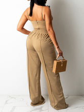 Indiebeautie Solid Cami Top & Wide-Leg Pants Set